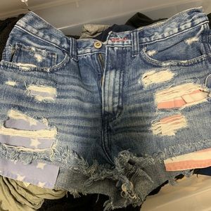 Hollister patriotic high rise shorts